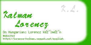 kalman lorencz business card